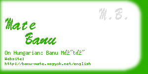 mate banu business card